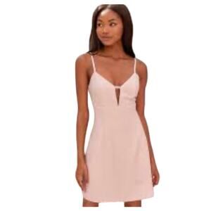 Lulus Sultry Moments Mini Sheath Dress Adjustable Straps Zip Closure Pink M NWOT